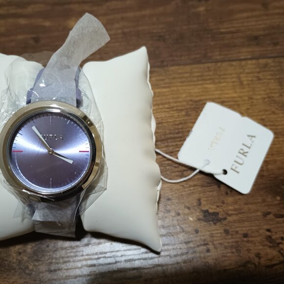 Furla Purple Leather Band Watch